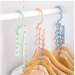 10pcs Random Color Hanger for Clothes Modern Style One Hanger Can Hold 5 Clothing Suit for Clothes Collector and Beautiful Lady Save Wardrobe Space