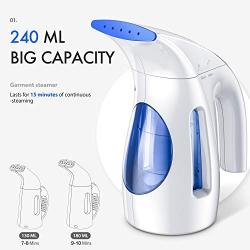 Hilife, Handheld Garment Clothing, Mini Travel Steamer Fabric Steam Iron 240ml Big Capacity Upgraded Version, Blue