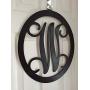 Oval Monogram Door Hanger - Spring Door Hanger - Wood Oval Door Monogram - Black Wood Monogram Hanger - Black Door Decoration - Door Decor