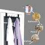 Dseap Over The Door Hanger Hook, Over The Door Towel Rack, Over Door Coat Rack for Clothes Hat Towel Bathroom, Black