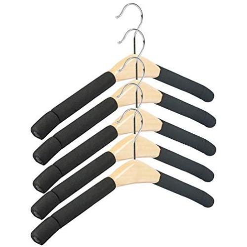 Inveroo 5pcs/Set Durable Sponge Wood Clothes Hanger Shelf Household Shops Laundry Holder Clothes Hanging Rack Men Female Type