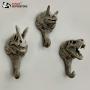 PANDA SUPERSTORE 3pcs Lifelike Dinosaur Fossils Skeleton Resin Wall Hooks Kids Room Decor Hooks for Key Coat Hanger