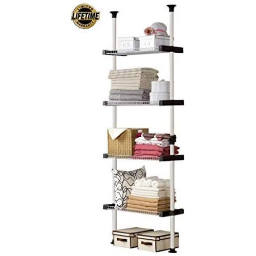 PRINCE HANGER, Multipurpose Shelf, Holds 20kg per Shelf, Heavy Duty 32mm Vertical Pole, Clothes Organizer, Wire Shelves, Ivory, PHUS-0041, Made in Korea PRINCE HANGER, Multipurpose Shelf, Holds 20kg per Shelf, Heavy Duty 32mm Vertical Pole, Clothes Organizer, Wire Shelves, Ivory, PHUS-0041, Made in Korea