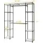 FDInspiration Black Expandable Clothes Hanger Rack Shelf Closet Storage Free Standing Organizer Shelves with Ebook