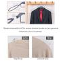 VISMOORE Portable Suit Hanger for Travel Luxury Design with Tie Holder and Reinforce Rotatable Hanger Wings Free Swivel to Different Shoulder Widths,Space Saving Clothes Hangers(Grey, Suit&Tie)