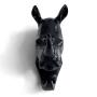 HERNGEE Rhino Head Single Wall Hook/Hanger Animal Shaped Coat Hat Hook Heavy Duty, Rustic, Decorative Gift, Black