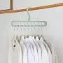Miklan 9 Hole Towel Hook Closet Organizer, Closet Clothes Hangers Space Saving Hangers Multi-Function Plastic Cascading Hanger for Wardrobe Dorm Apartment, 2Pcs