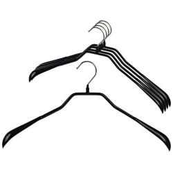 Mawa by Reston Lloyd BodyForm Series Non-Slip Space-Saving Extra Wide Clothes Hanger For Jackets, Suits & Coats, Style 46/L, Set of 5, Black