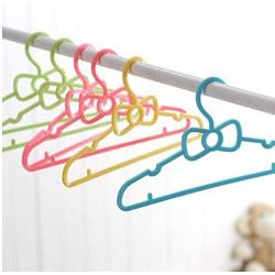 10pcs Random Color Childrens Bow Hanger Home Baby Clothes Hanger