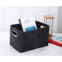 Minoisome Collapsible Storage Bins Foldable Felt Fabric Storage Basket Organizer Boxes Containers with Handles Metal Handles for Nursery Toys,Kids Room,Clothes