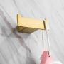 BigBig Home Wall Mount Bathroom Square Style Towel Hook, Elegant Brushed Gold Finish Double Clothes Hooks Coat Hanger for Kitchen Hotel Washroom