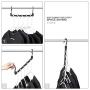 HHXD 6Pcs Clothes Hanger Organizer,Rotatable Double Hook Storage Coat Hangers Fashion/Black / 6pcs
