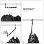HHXD 6Pcs Clothes Hanger Organizer,Rotatable Double Hook Storage Coat Hangers Fashion/Black / 6pcs