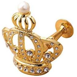 YING CHIC YYC 1Pair Creative Crown Crystal Drapery Curtain Wall Hooks Shop Coat Hanger (Gold)