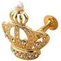 YING CHIC YYC 1Pair Creative Crown Crystal Drapery Curtain Wall Hooks Shop Coat Hanger (Gold)