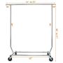 HOKEEPER 250 Lbs Load Capacity Commercial Grade Clothing Garment Racks Heavy Duty Sing Rail Adjustable Collapsible Rolling Clothes Rack on Wheels, Chrome Finish HOKEEPER 250 Lbs Load Capacity Commercial Grade Clothing Garment Racks Heavy Duty Sing Rail Adjustable Collapsible Rolling Clothes Rack on Wheels, Chrome Finish