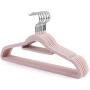 10pcs Random Color Non-Slip Velvet Hangers - Suit Hanger Ultra Thin Space Saving 360 Degree Swivel Hook Clothes Hanger