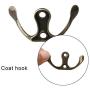 WODE Shop 25 Pieces Double Prong Robe Hook Rustic Hooks, Wall Mounted Hook Coat Hooks Retro Cloth Hanger with 50 Pieces Screws (Bronze Color)