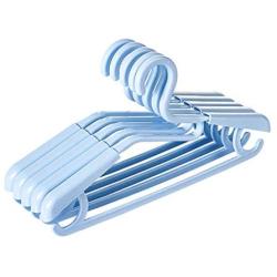 Drying Rack Plastic Adult Clothes Hanger Wardrobe Hanging Clothes Support Household Collar Telescopic Hangers 10 Pack FANJIANI (Color : Light Blue)