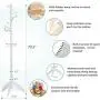Vlush Rubber Wood Coat Rack Free Standing, 11 Hooks Hallway/Entryway Coat Hat Tree Coat Hanger for Clothes, Suits, Accessories, White Vlush Rubber Wood Coat Rack Free Standing, 11 Hooks Hallway/Entryway Coat Hat Tree Coat Hanger for Clothes, Suits, Accessories, White