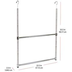 Oceanstar 2-Tier Portable Adjustable Rod Closet Hanger, Chrome