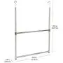 Oceanstar 2-Tier Portable Adjustable Rod Closet Hanger, Chrome