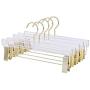 Billion - Acrylic Hanger - Gold Hook and Suit Hanger - Non-Slip Heavy Duty Gold Hanger for Shorts and Skirt 5 Pack