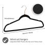 SUPJOO Premium Velvet Hangers-Swivel Rose Gold Hooks - Felt Hangers-HeavyDuty Non Slip Sturdy Suit Hangers-Space Saving Clothes Hangers 100 Pack for Skirts Coats (Black)