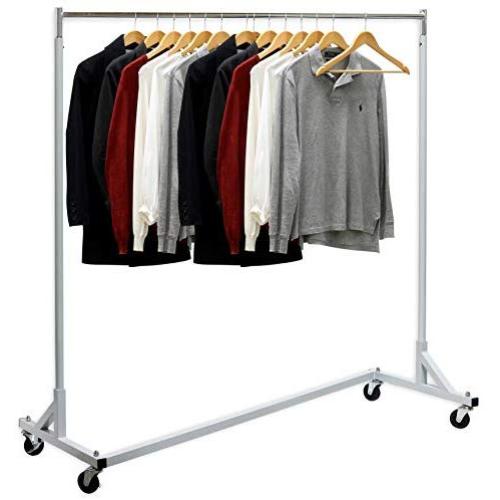 Simple Houseware Industrial Grade Z-Base Garment Rack, 400lb Load with 62" Extra Long bar