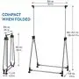 Tatkraft Halland Adjustable Clothes Rack, Hanger on Wheels, Foldable Garment Rack, Chromed Steel, 35 x 19.3 x 39-65.7 in Tatkraft Halland Adjustable Clothes Rack, Hanger on Wheels, Foldable Garment Rack, Chromed Steel, 35 x 19.3 x 39-65.7 in