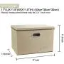 Ihoming Storage Cubes 3 Pack Khaki Large Linen Fabric Foldable Storage Container with Handles and Removable Lid Storage Bin Boxes Organizer for Home, Office, Nursery, Closet, Bedroom, Living Room