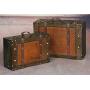 Vintiquewise(TM Old Style Suitcase/Decorative Boxes with Straps, Set of 2