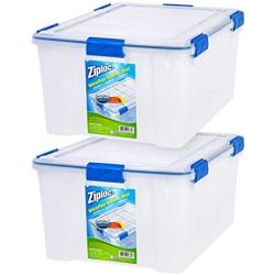 Ziploc WeatherShield 60 Quart Storage Box, 2 Pack, Clear