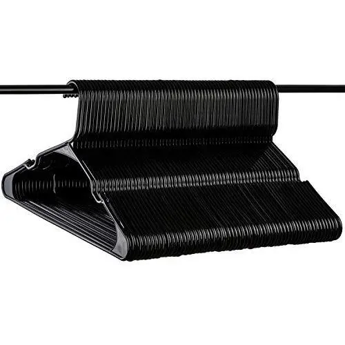 Neaties American Made Black Plastic Hangers with Notches, Plastic Clothes Hangers Ideal for Everyday Use, Clothing Standard Hangers, 60pk Neaties American Made Black Plastic Hangers with Notches, Plastic Clothes Hangers Ideal for Everyday Use, Clothing Standard Hangers, 60pk