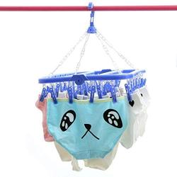 lliang Hangers 32 Clips Multifunctional Folding Socks Cloth Hanger Rack Clothespin Clothes Drying Rack Sock Panties Storage Hanger