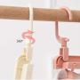 HJYPYJ Magic Hanger,6 in 1 Folding Hanger,Horizontal and Vertical Double Hook Space-Saving Organizer Hangers, Rotate/Pink / 6 pcs