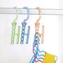 Retrofish Magic Clothes Hangers with Handle - Sturdy Plastic Space Saving 5 Holes Cascading Clothes Hanger Organizer - Closet Storage Rack Wardrobe Suit Clothes 360° Rotating Towel Hangers (3pcs)