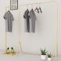 Industrial pipe Clothes Display Racks Metal Heavy Duty Garment Rack Customized Hangers Clothing Shelves Gold