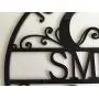 Personalized Family Last Name Sign Initial Split Letter Wreath Wedding Gift Custom First Names Est Year Established Sign Monogram Door Hanger Wall Decor Housewarming Gift for Couple Acrylic Wood Metal