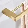 BATHSIR Stainless Steel 24" Double Towel Bar,Brushed Gold Dual Towel Hanger Holder Square Style Wall Mount