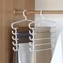 HJYPYJ Magic Hanger,Multi-Layer Multi-Functional Hanger Pants,Plastic Seamless Storage Artifact,Space-Saving Hanger Organizer Not Easy to Fall Off/White / 37.5x33.5cm