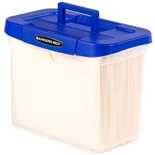 Bankers Boxes Heavy Duty Portable Plastic File Boxes with Hanging Rails, Letter, 1 Pack (0086304)