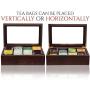 Apace Living Tea Boxes - Luxury Wooden Tea Storage Chest from The Premier Collection - 8 Adjustable Compartment Tea Bags Organizer Container - Elegantly Handmade w/Scratch Resistant Window