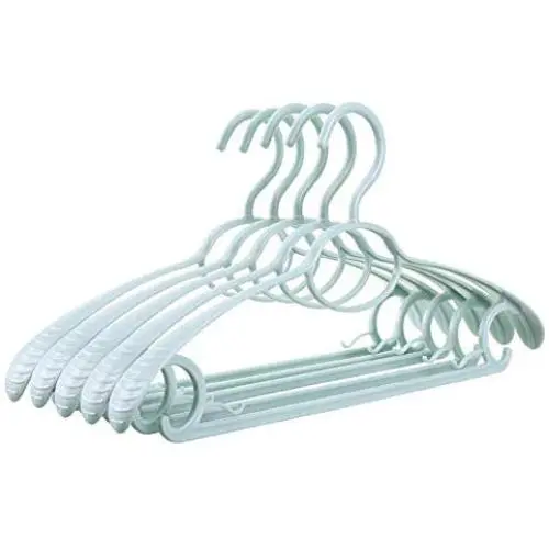 SAASNY Standard Hangers,40 Pack Blue 41cm Plastic All Purpose Coat Clothes Garment Trouser Skirt Bar Broad Shoulder Hangers,Strong Standard Hangers with Non-Slip Durable