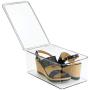 mDesign Stackable Closet Plastic Storage Bin Boxes with Lid - Container for Organizing Mens and Womens Shoes, Booties, Pumps, Sandals, Wedges, Flats, Heels and Accessories - 5" High, 4 Pack - Clear mDesign Stackable Closet Plastic Storage Bin Boxes with Lid - Container for Organizing Mens and Womens Shoes, Booties, Pumps, Sandals, Wedges, Flats, Heels and Accessories - 5" High, 4 Pack - Clear