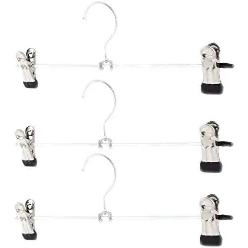 uxcell Metal Family Double Clips Design Socks Suits Pants Clothes Hanger 3 Pcs Black uxcell Metal Family Double Clips Design Socks Suits Pants Clothes Hanger 3 Pcs Black
