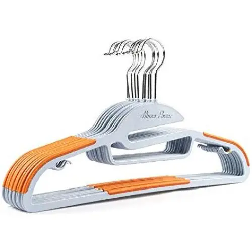 BEIQIHHY Hanger Clothing Support Non-Slip Non-Marking Plastic Multi-Purpose Drying Dry and Wet 20, Orange
