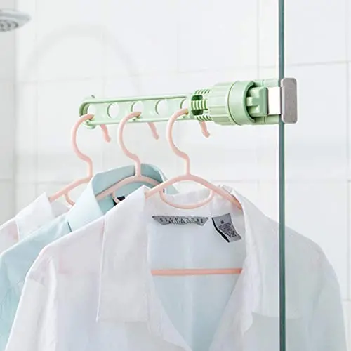 CapsA Clothes Folding Travel Hangers Punch-Free Wall Coat Hanging Bathroom Hook Hanger Hook Free Punching Rack Non Slip Plastic Drying Rack