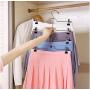 2pc Multifunction Four-Layer Metal Trousers Skirt Pants Storage Hangers Clothes Rack with 8 Clips Storage Organizer Space Saver