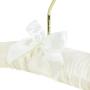 HANGERWORLD 10 Ivory 17inch Satin Padded Top Coat Clothes Wedding Garment Dress Hangers with Buttons